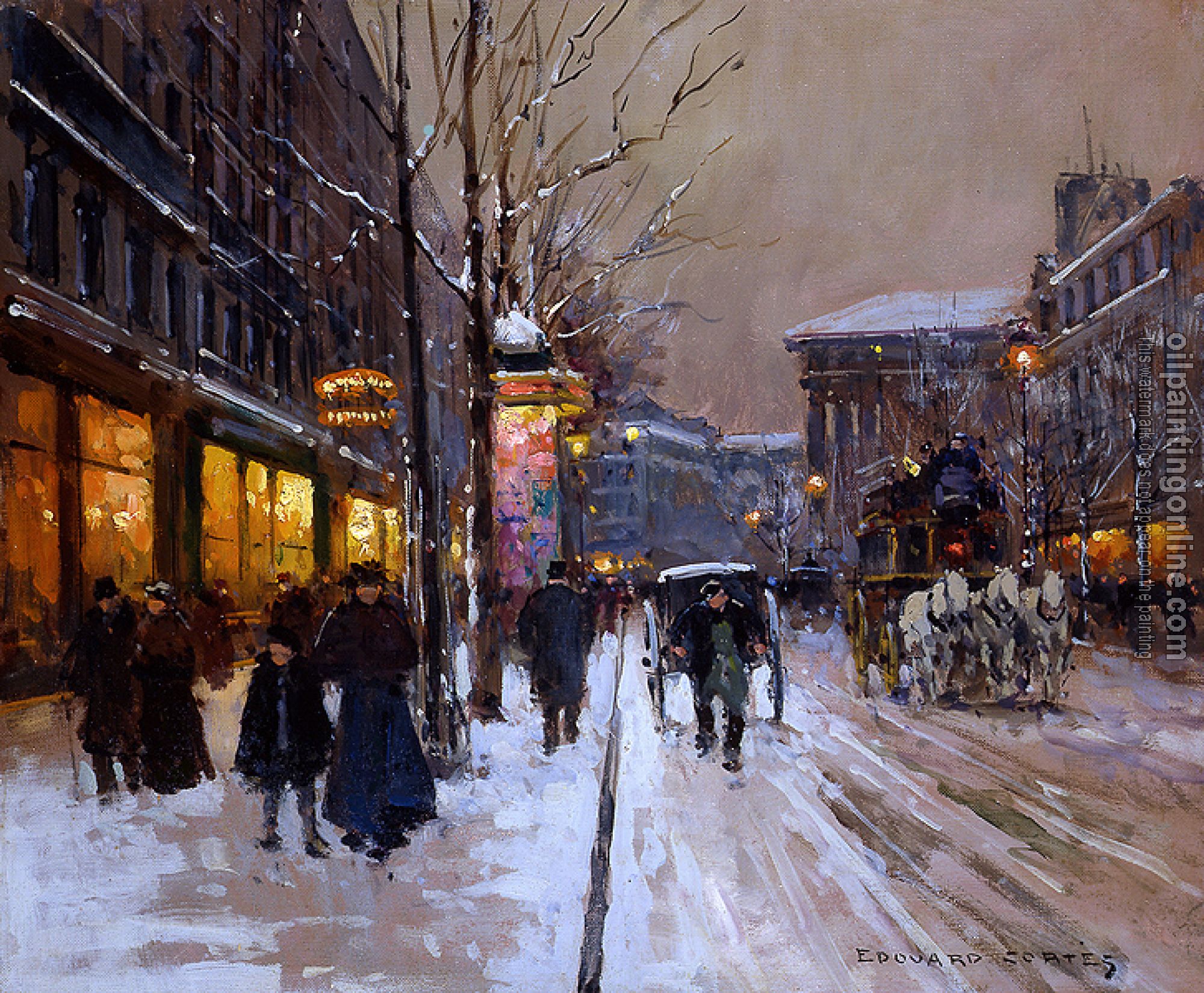 Edouard Cortes - Boulevard de la Madeleine, Winter